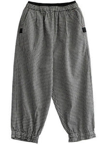Bohemian Plaid Pockets Summer Linen Pants