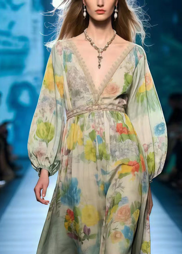 Bohemian Polychrome Print Cotton Party Dress Summer