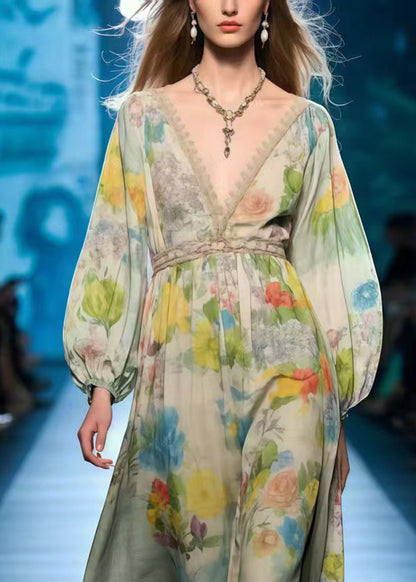 Bohemian Polychrome Print Cotton Party Dress Summer