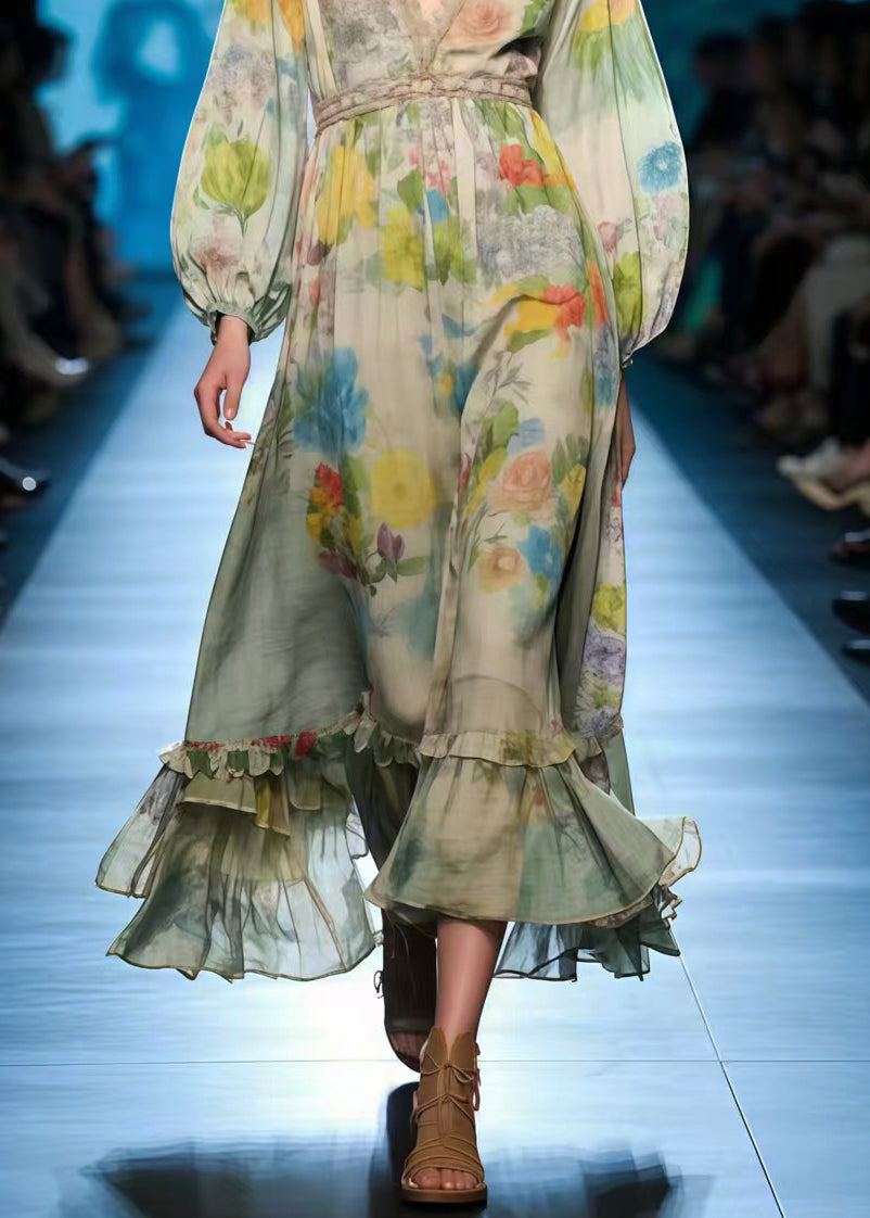 Bohemian Polychrome Print Cotton Party Dress Summer