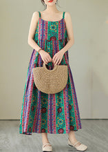 Load image into Gallery viewer, Bohemian Print Patchwork Cotton Spaghetti Strap Dress Summer