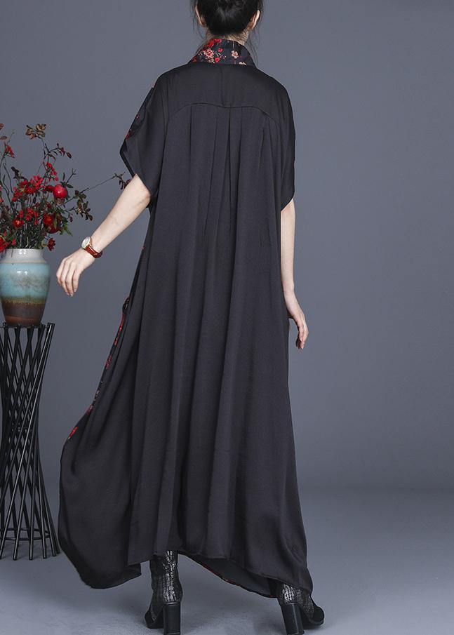 Bohemian Red Floral tie Sleeveless Long Dresses Summer - SooLinen