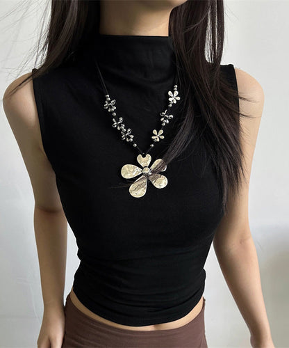 Bohemian Style Metal Flower Pendant Necklace