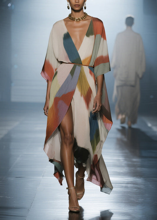 Bohemian Tie Dye Draping Chiffon Loose Cardigan Summer