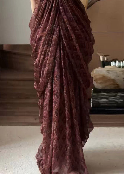 Bohemian V Neck Top And A Line Skirts Two Pieces Set Summer