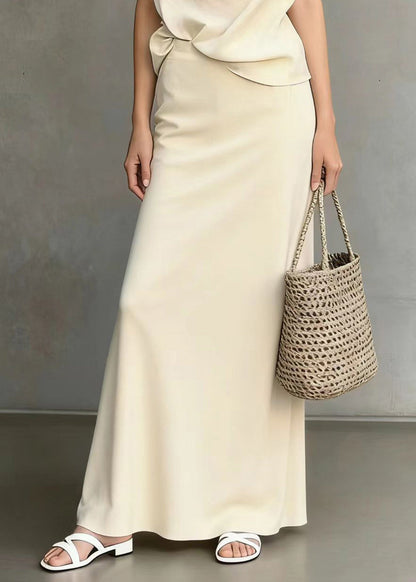 Bohemian White Asymmetrical Shoulder Knotted Cotton Two Pieces Set Sleeveless