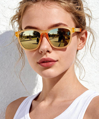 Bohemian Yellow Resin UV Protection Unisex Sunglasses