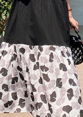 Bohemian black cotton clothes Women patchwork Kaftan summer Dresses - SooLinen