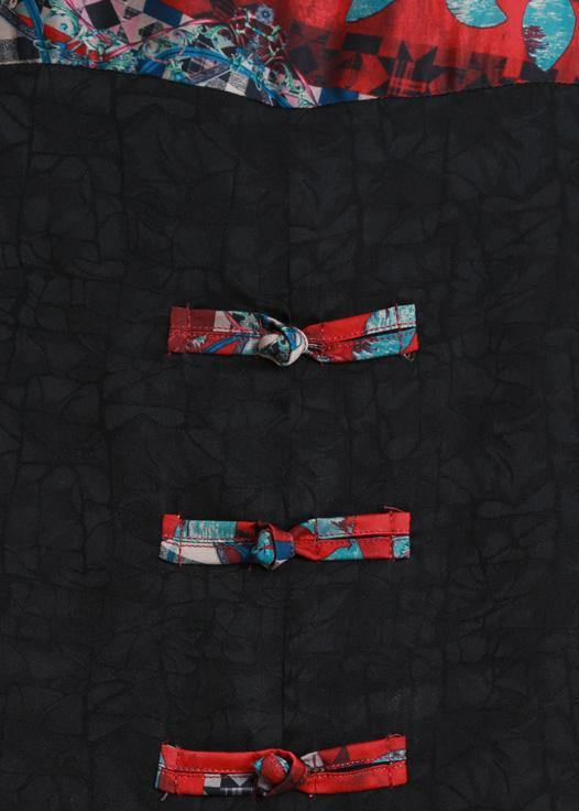 Bohemian rose print clothes For Women o neck half sleeve Kaftan Dress - SooLinen