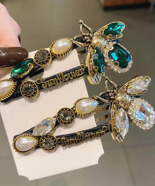 Boho Alloy Crystal Zircon Bee Hairpin Two-Piece Set