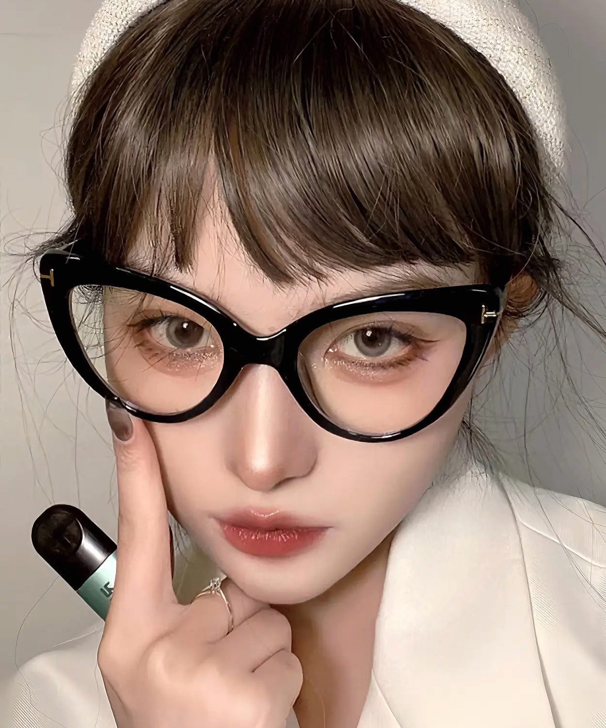 Boho Black PC Cat Eye Blue Light Blocking Full Frame Reading Glasses