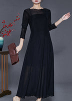 Boho Black Silm Fit Exra Large Hem Dance Dress Summer