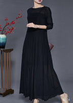 Boho Black Silm Fit Exra Large Hem Dance Dress Summer