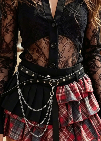 Boho Black V Neck Hollow Out Lace Sheer Shirts Summer