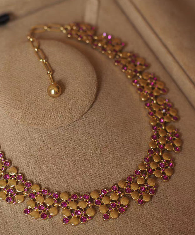 Boho Colorblock Copper Overgild Gem Stone Gratuated Bead Necklace