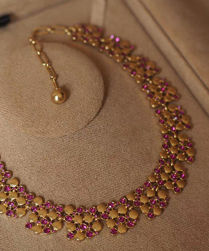 Boho Colorblock Copper Overgild Gem Stone Gratuated Bead Necklace