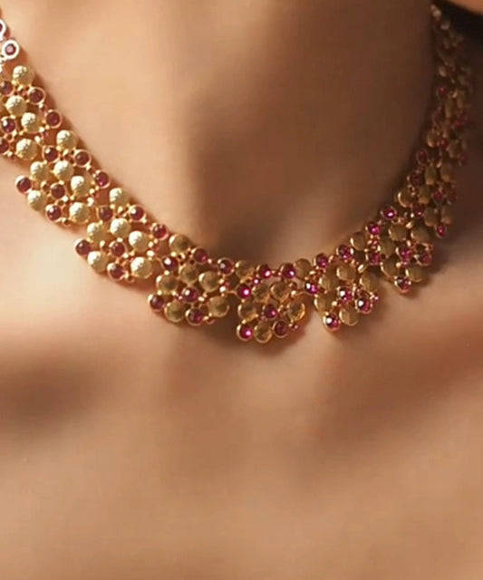 Boho Colorblock Copper Overgild Gem Stone Gratuated Bead Necklace
