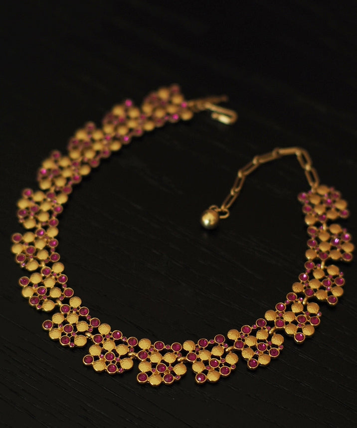 Boho Colorblock Copper Overgild Gem Stone Gratuated Bead Necklace