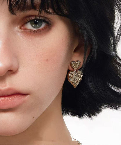 Boho Gold Copper Love Stud Earrings