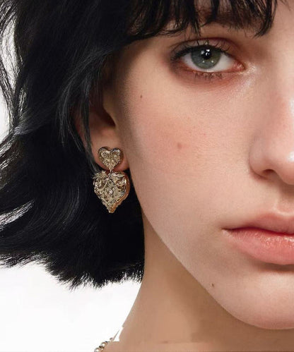 Boho Gold Copper Love Stud Earrings