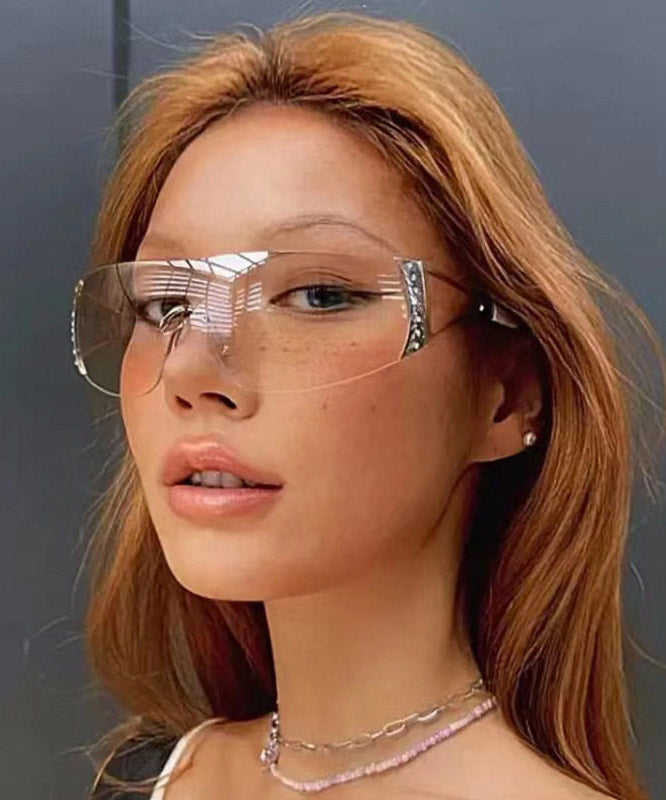 Boho Gold Grey Resin Zircon UV Protection Sunglasses