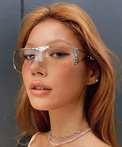 Boho Gold Grey Resin Zircon UV Protection Sunglasses