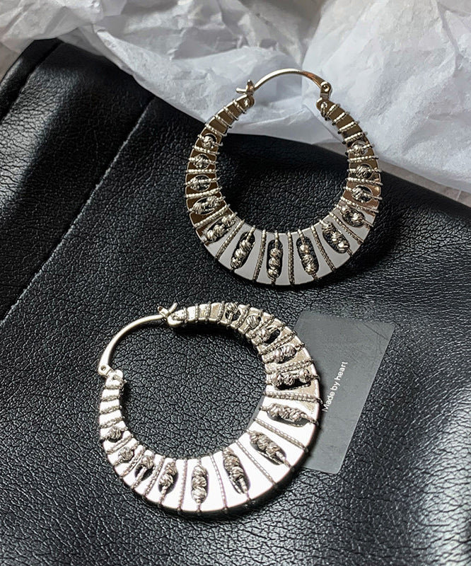 Boho Golden Hollow Out High Quality Metal Hoop Earrings