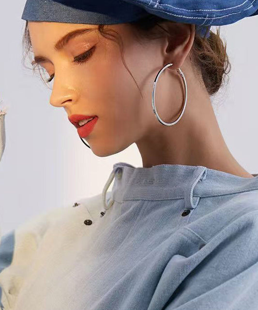 Boho Golden Oversized Fashion Metal Hoop Earrings