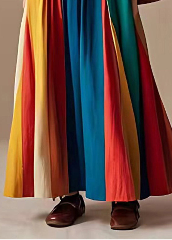 Boho Green Asymmetrical Patchwork Cotton Maxi Dress Summer