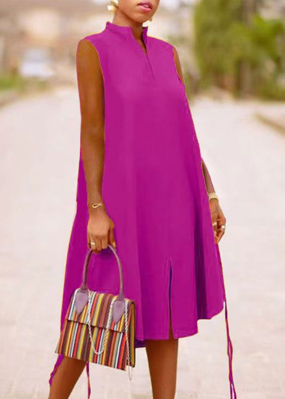 Boho Green Stand Collar Summer Print Maxi Dresses Summer