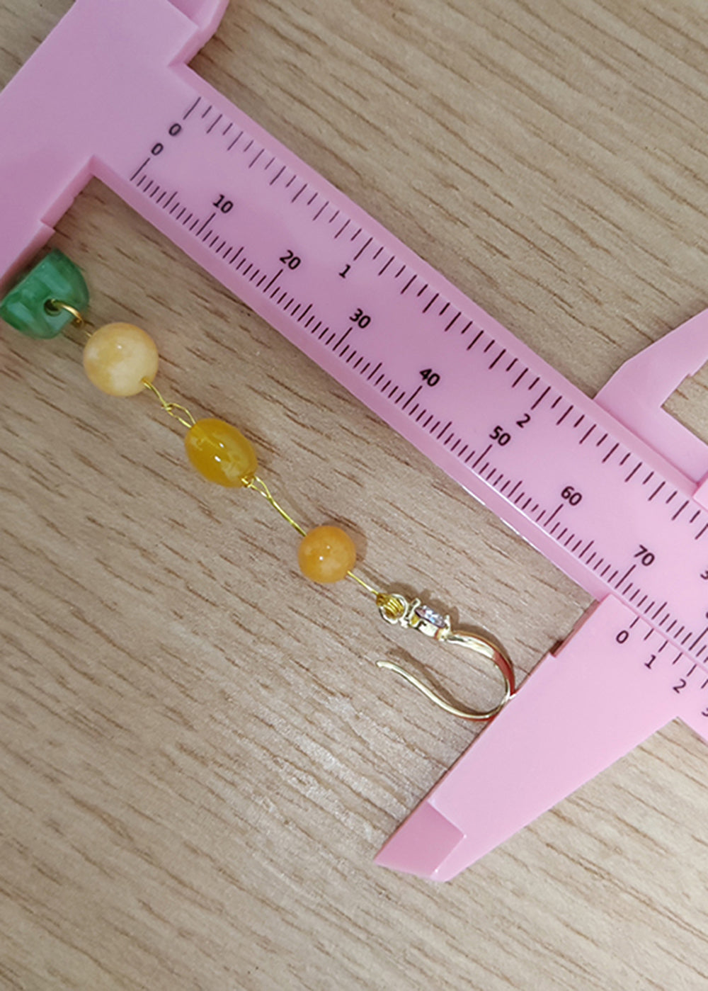 Boho Jade Patchwork Beeswax Drop Earring