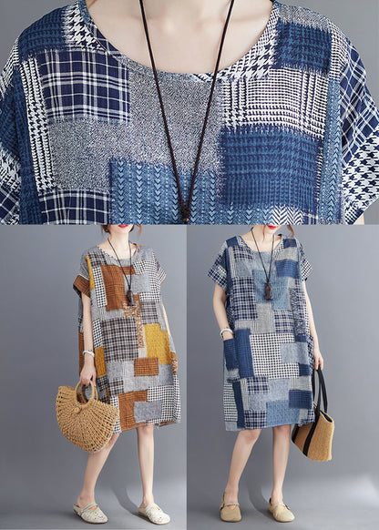 Boho Khaki Oversized Print Cotton Dresses Summer