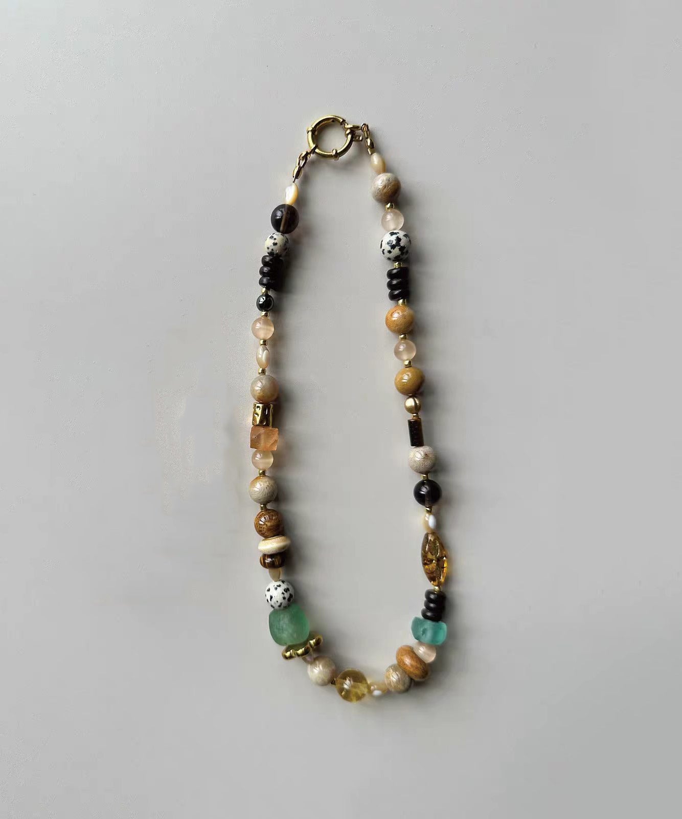 Boho Multicolor Natural Stone Glass Beading Choker