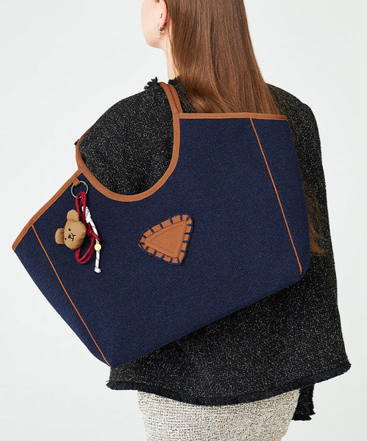 Boho Navy Large Capacity Patchwork Cotton Shoulder Bags