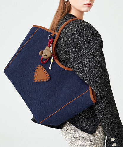 Boho Navy Large Capacity Patchwork Cotton Shoulder Bags