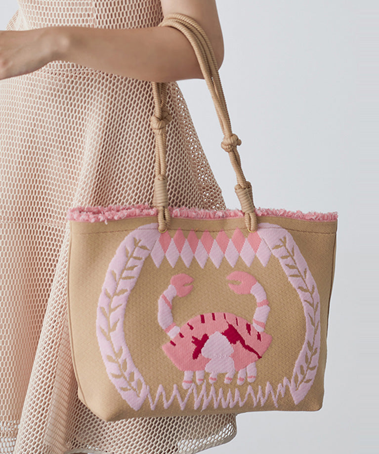 Boho Pink Jacquard Patchwork Ruffled Cotton Shoulder Handbag