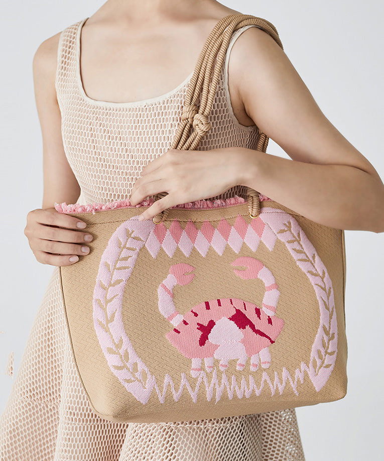 Boho Pink Jacquard Patchwork Ruffled Cotton Shoulder Handbag