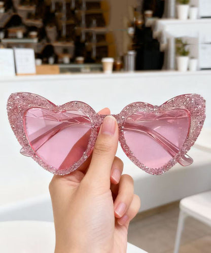 Boho Red Metal Zircon Heart-Shape Sunglasses
