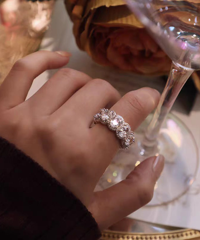 Boho Silk Alloy Zircon Open Rings