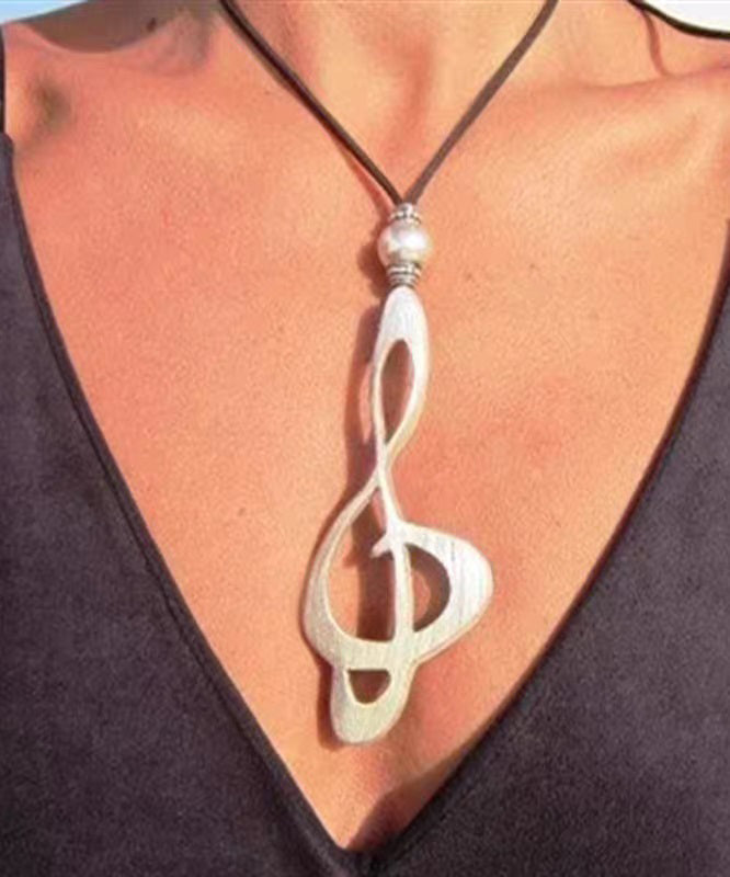Boho Silver Alloy Leather Pearl European American Pendant Necklace