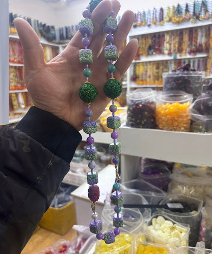 Boho Stainless Steel Agate Pearl Beading Sweater Graduated Bead Necklace