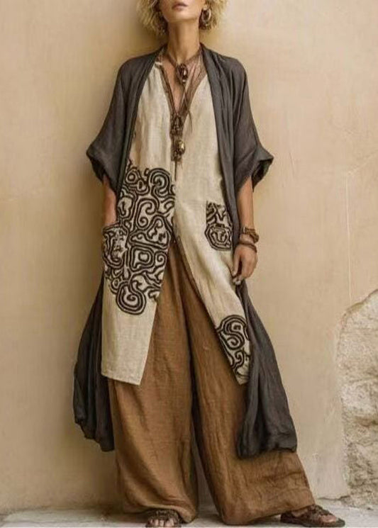 Boho V Neck Print Three Piece Set Summer