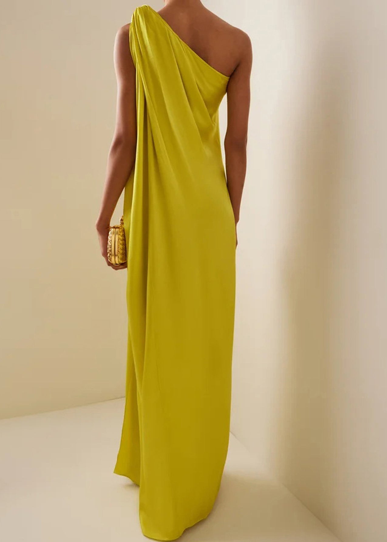 Boho Yellow One Shoulder Asymmetrical Wrinkled Maxi Dresses Summer