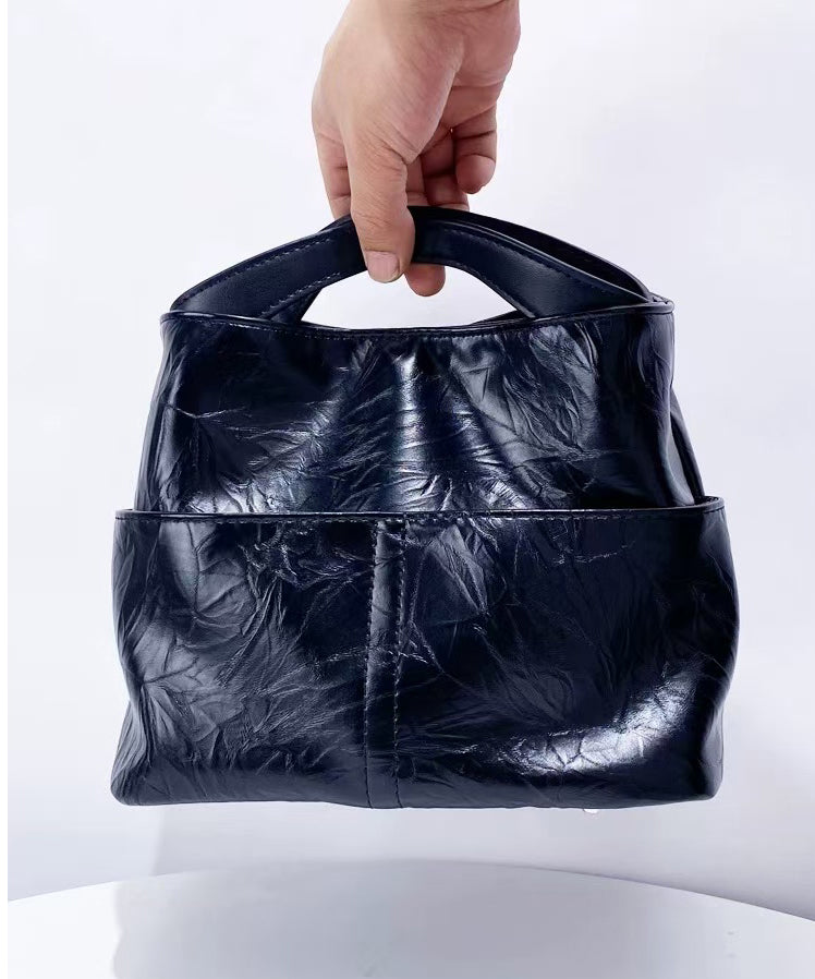 Boutique Black Jacquard Large Capacity Faux Leather Clutch Bag