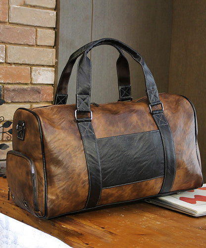 Boutique Black Large Capacity Faux Leather Duffel Bag