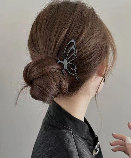 Boutique Black Metal Butterfly Hollow Out Hairpin