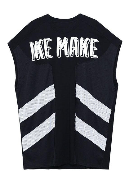 Boutique Black O-Neck Patchwork Sleeve less Dress - SooLinen