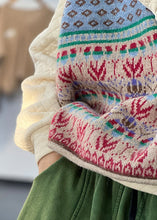 Load image into Gallery viewer, Boutique Blue Oversized Print Wool Knit Vest Tops Sleeveless