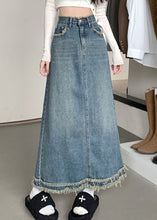 Load image into Gallery viewer, Boutique Blue Pockets Patchwork Maxi Skirt Summer