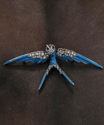 Boutique Blue Sterlling Silver Zircon Bird Brooches